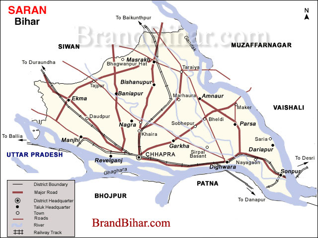 Saran Map In Bihar Map Of Saran Bihar Saran District Map