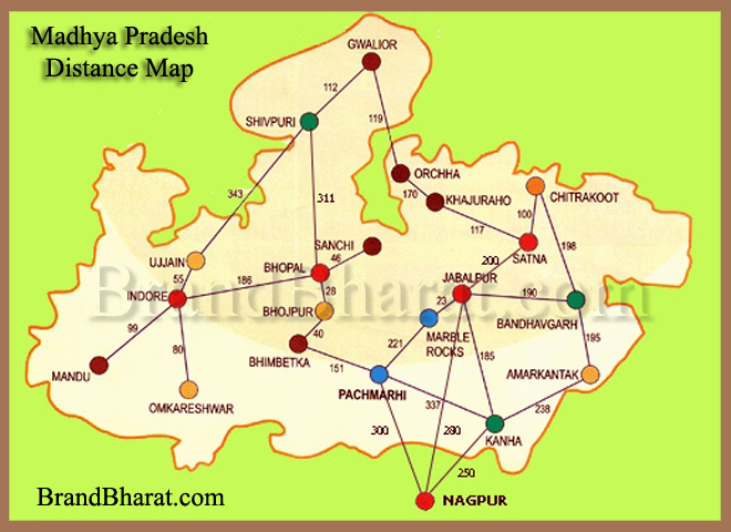 Madhya Pradesh Distance Map