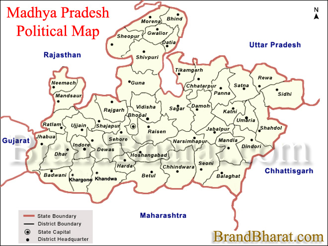 Political Map Madhya Pradesh