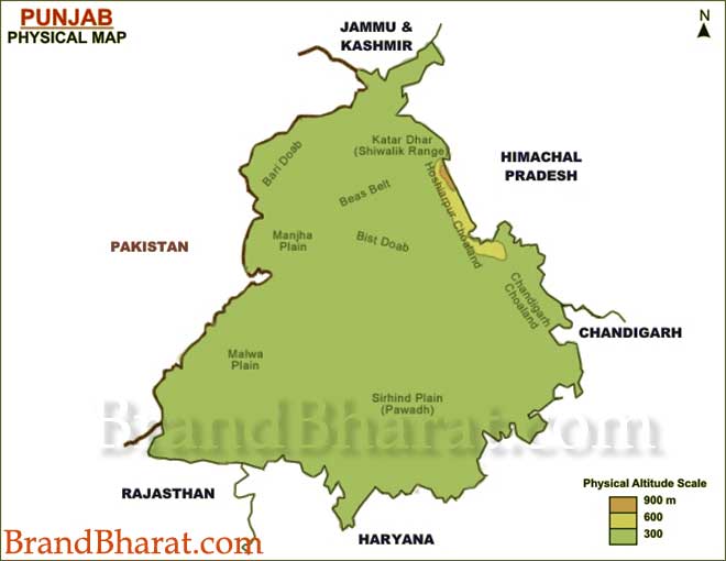 Punjab Physical Map