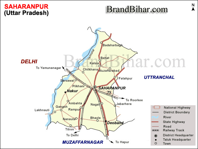 Saharanpur In Up Map Saharanpur Map Map Of Saharanpur Uttar Pradesh Saharanpur District Map  Brandbharat.com