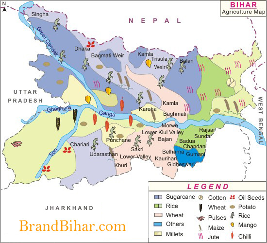 Agriculture Map of Bihar Agriculture Map, Map of Bihar Agriculture Map