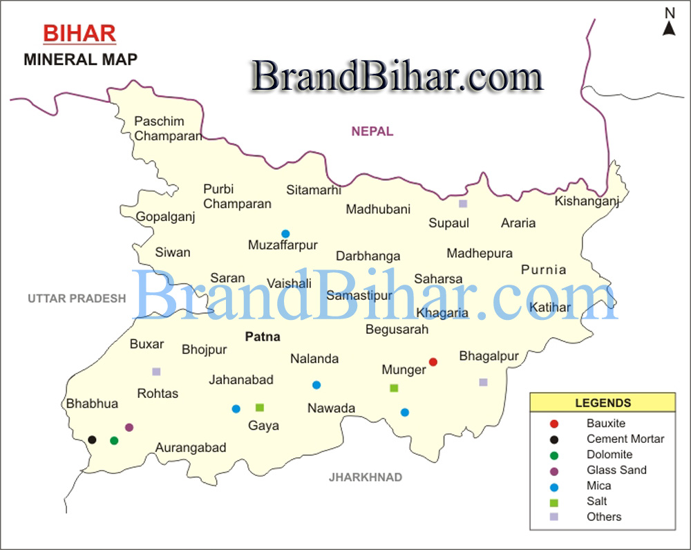 Mineral Map of Bihar Mineral Map, Map of Bihar Mineral 