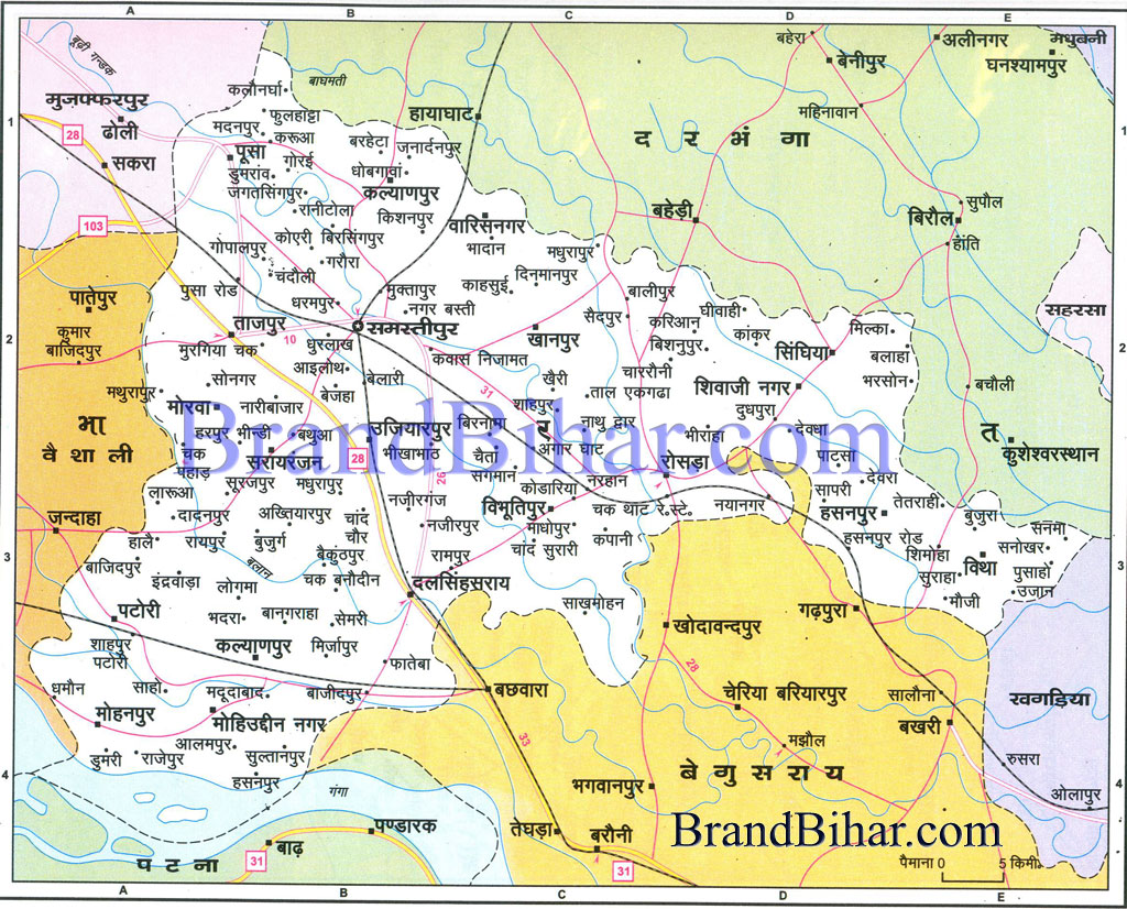 Samastipur In Bihar Map Map Of Samastipur Bihar Samastipur District Map