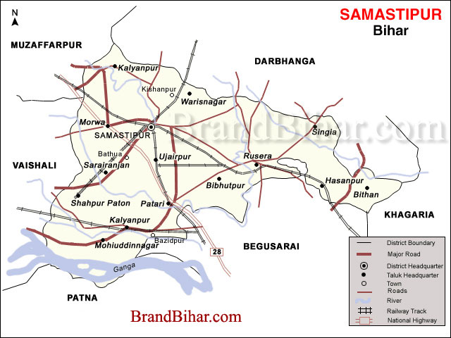 Samastipur In Bihar Map Map Of Samastipur Bihar Samastipur District Map