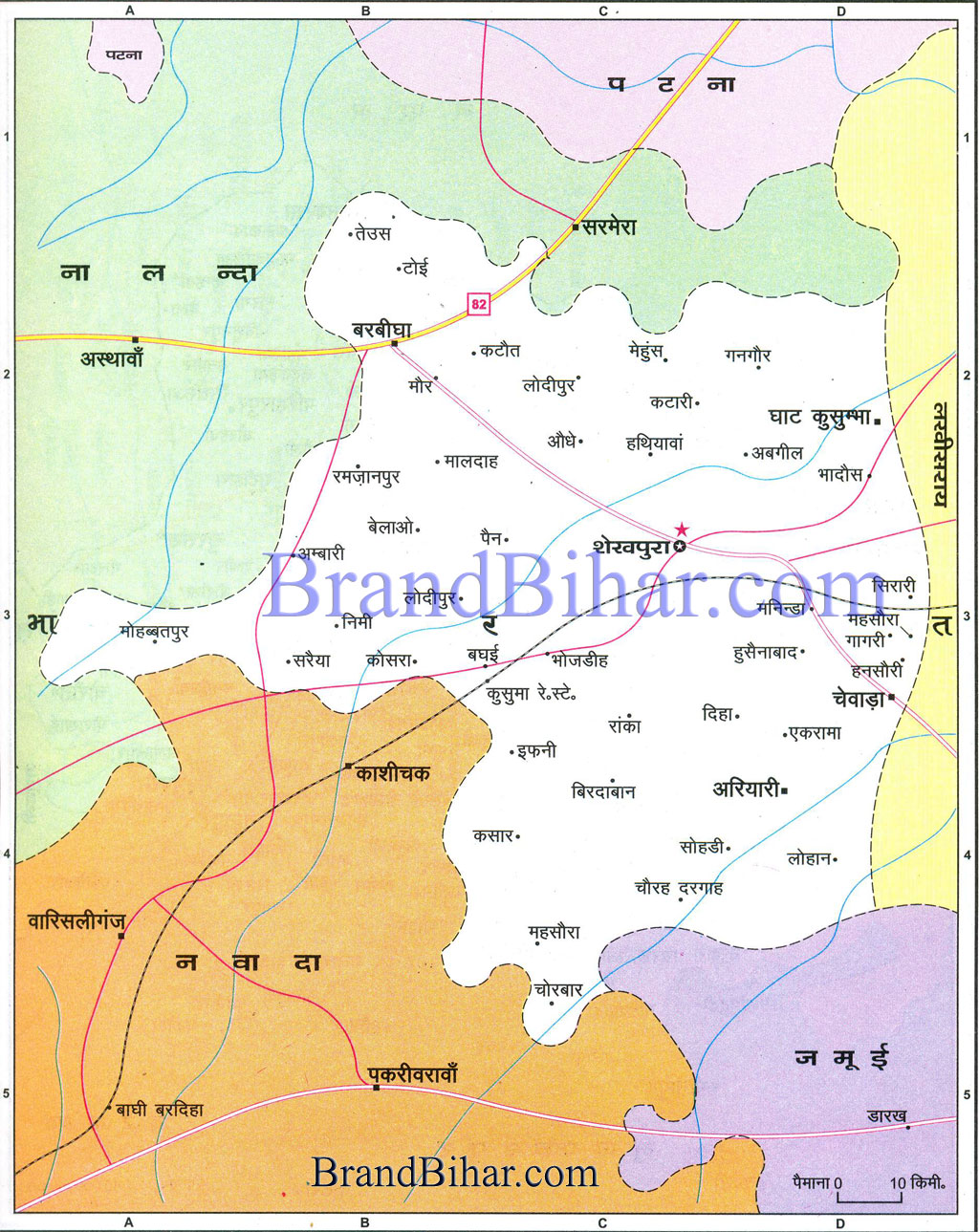 Sheikhpura District Village Map Map Of Sheikhpura Bihar Sheikhpura District Map